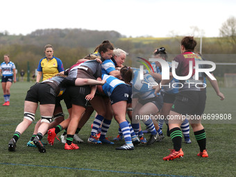        A maul during the WOMEN'S ALLIANZ PREMIER 15S match between DMP Durham Sharks and Harlequins at Maiden Castle, Durham City, UK on 8th...