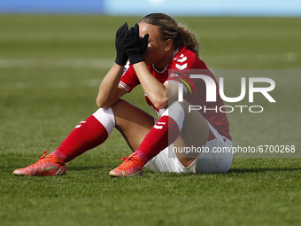  Ebony Salmon of Bristol City Women sits disconsolate at full time during Barclays FA Women Super League match between Brighton and Hove Alb...