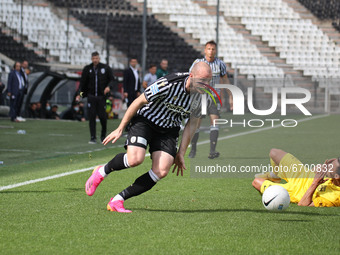 Michael Krmenčík #27 of PAOK during the soccer match between PAOK v Aris for the Play-off of Super League Greece, in Toumba stadium, Thessal...