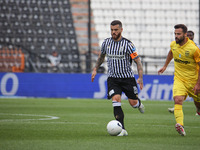 Vieirinha #20 and captain of PAOK and Bruno Gama #16 of Aris during the soccer match between PAOK v Aris for the Play-off of Super League Gr...