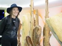Swiss artist Claudia Comte poses during the presentation of the After Nature exhibition at the Thyssen-Bornemisza National Museum in Madrid...