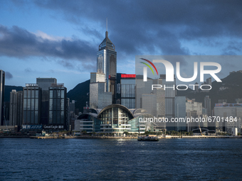 A General view of the Wan Chai City Skyline, Hong Kong Convention and Exhibition Centre in Hong Kong, Monday, May 10, 2021. (