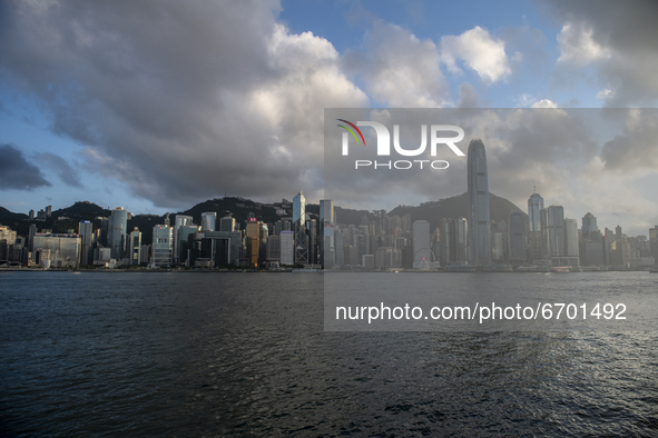 A General view showing the Hong Kong City Skyline in Hong Kong, Monday, May 10, 2021. 