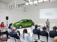 Press conference introducing Uber Green service in Krakow, Poland on 22 May, 2019. Krakow is the first city in Poland to benefit from this s...