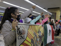 Mothers of the Otomí indigenous community and members of the Zapatista Army of National Liberation (EZLN), demonstrated at the Zapata subway...