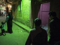 Night scene in the area of Shoubra after  the first meal of the day in Ramadan on April 16, 2021, Cairo, Egypt   (