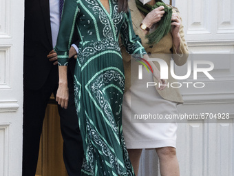 Queen Letizia of Spain attends the 'Gran Angular' and 'El Barco De Vapor' literature awards at Casa de America on May 11, 2021 in Madrid, Sp...