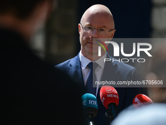 Stephen Donnelly, Ireland's Minister of Health, speaks to the media about the Healthy Ireland strategic action plan after todays cabinet mee...