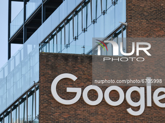 A view of Google logo on the Google building GRCQ1 in Dublin's Grand Canal area.
On Tuesday, 11 May 2021, in Dublin, Ireland. (