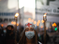 Protests on Nursing Day in Buenos Aires, Argentina, on May 13, 2021. Nurses demand for improvement in salaries, equipment and working condit...