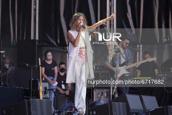 The singer Sofia Ellar during her performance at the San Isidro festival in Madrid, Spain on May 14, 2021. 