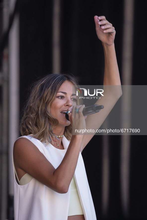 The singer Sofia Ellar during her performance at the San Isidro festival in Madrid, Spain on May 14, 2021. 