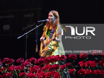 Spanish singer Magui from the Ginebras group performs on stage at Inverfest Festival at Teatro Circo Price on May 15, 2021 in Madrid, Spain....