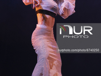The dancer Maria Juncal during the performance of the flamenco show ''LA VIDA ES UN ROMANCE'' in Madrid, Spain on May 21, 2021. (