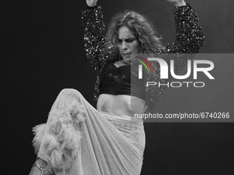 (EDITOR'S NOTE: Image was converted to black and white) The dancer Maria Juncal during the performance of the flamenco show ''LA VIDA ES UN...
