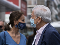 Isabel Preysler and Mario Vargas Llosa attend the San Isidro bullfight in the Vista Alegre square in Madrid. May 21, 2021 Spain (