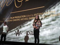 The big wave surfer Justine Dupont was in Bordeaux, France, on May 21, 2021 to present the film ''Enfer & Paradis'' directed by Antoine Chic...