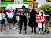 Large number of Belarusians and Poles gathered in Warsaw in a protest against Belarussian president Lukashenko after his authorities forced...