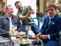 The actor Kevin Spacey takes a selfie with a fan passing by their table on June 1, 2021 in Turin, Italy.
The actor Kevin Spacey visits Turi...