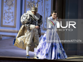 Enrique Ferrer  and Rocío Ignacio  during a moment of the performance of the opera 