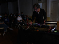 Pedro - PMDS performs a set of ambient electronic music during the concert organized by the foundation Nariz Entupido. Lisbon, 30 May 2021....