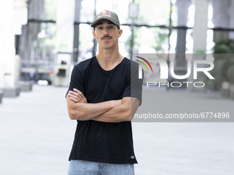 Skater Danny Leon poses during the portrait session in Madrid, Spain on June 3, 2021. (