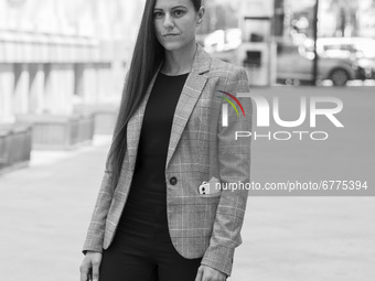 (EDITOR'S NOTE: Image was converted to black and white) Spanish boxer Joana Pastrana poses during the portrait session in Madrid, Spain on J...
