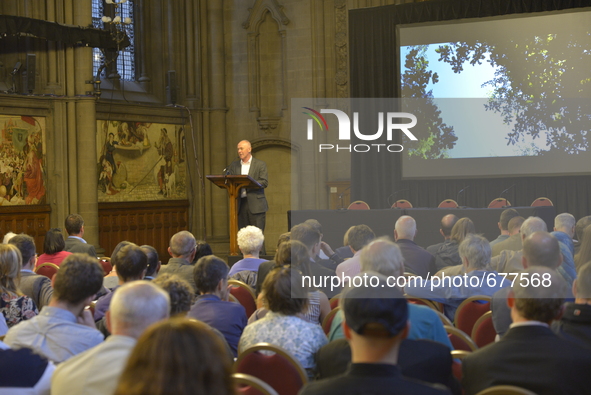 Sir Richard Leese speaking at the A Certain Future's annual general meeting in Manchester, convened to discuss the year 2014-15 and to discu...