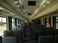 Inside views of the newly air-conditioned first class coach train is seen during at the newly commissioned Mobolaji Johnson Railway Station...