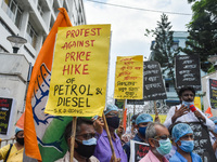 Political unit of State Congress association of South Kolkata organized a protest demonstration in front of Indian oil Corporation head offi...