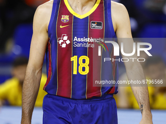 18 Pierre Oriola of FC Barcelona during the Liga ACB playoff 3rd match of the semi final between FC Barcelona and Lenovo Tenerife at Palau B...