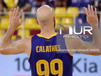 Nick Calathes during the match between FC Barcelona and Lenovo Tenerife, corresponding to the 3rd match of semifinal the play off of the Lig...