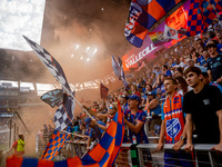FC Cincinnati fans are seen during a MLS soccer match between FC Cincinnati and the Colorado Rapids that ended in a 2-0 Colorado win at TQL...