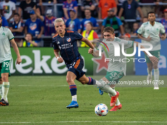 Colorado’s Sam Vines moves the ball upfield during a MLS soccer match between FC Cincinnati and the Colorado Rapids that ended in a 2-0 Colo...