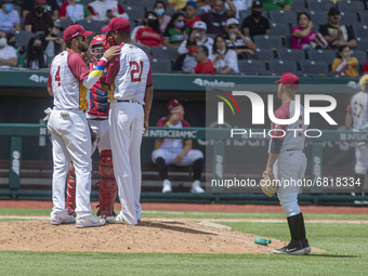 Venezuela team  during exhibition match  between the Venezuela  and the Mexico at Alfredo Harp Helu Stadium on June 20, 2021 in Mexico City,...