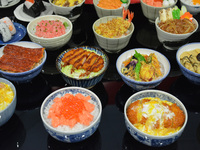 Plastic model of food sets by Japan's Panasonic Corp at Haneda international airport in Tokyo July 10, 2015.  (
