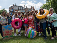 LONDON, UNITED KINGDOM - JUNE 23, 2021: Hundreds of protesters representing the aviation and travel industries demonstrate outside Houses of...