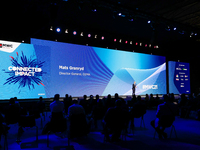 Mats Granryd the director General of GSMA, speaking at the Keynote 1: Our Connected World, during the Mobile World Congress (MWC) Barcelona,...