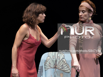 the actress Maria Leon during the performance of La Pasion de Yerma in the theaters of the channel in Madrid, July 2, 2021 Spain (