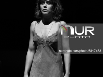 (EDITOR'S NOTE: Image was converted to black and white)  the actress Maria Leon during the performance of La Pasion de Yerma in the theaters...