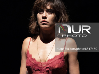 the actress Maria Leon during the performance of La Pasion de Yerma in the theaters of the channel in Madrid, July 2, 2021 Spain (