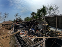 A  boat hit's the house and destroyed house caused by the cyclone. She lost every necessary material after Cyclone YAAS from regular tides w...