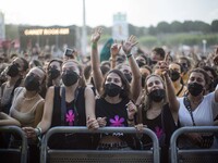 People enjoy the Canet Rock, a massive music festival in the village of Canet de Mar, in Barcelona. 22.000 people have joined the festival,...