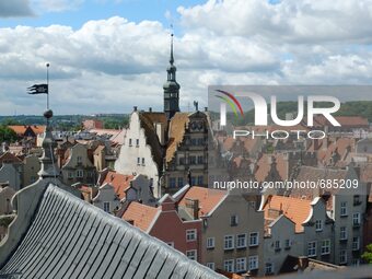 Gdansk, Poland 11th, July 2015 General view of the Gdansk Old Town called also Main City. Pictures taken from the Archaeological Museum towe...