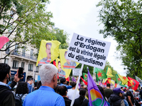 Defend Kurdistan demonstration in Paris, France, on July 4, 2021. On the weekend of July 3 and 4, Kurdish organizations around the world app...