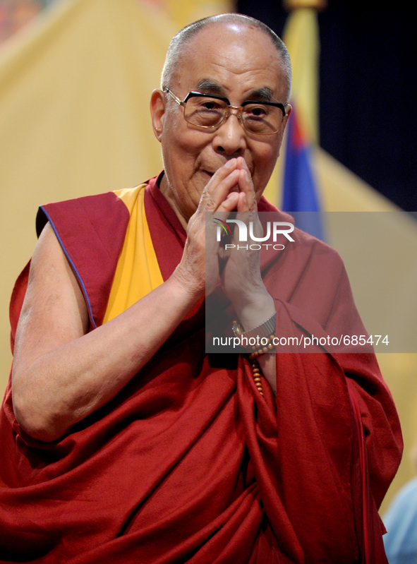 Dalai Lama visit New York City to celebrate the Dalai Lama's 80th birthday at the Javits Center in New York City on July 10, 2015. The Dalai...