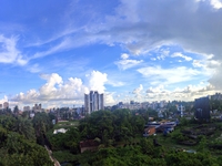 A panoramic view of a blue sky in Kolkata, India, 11 July, 2021.  (