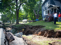 Powerful thunderstorms left flooding and massive damage in their wake after Rensselaer County declared a state of emergency on Wednesday, Ju...