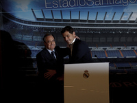 SPAIN, Madrid:Spanish goalkeeper Iker Casillas and Real Madrid´s president Florentino Perez greet during the farewell of Real Madrid goalkee...