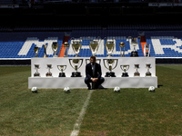 SPAIN, Madrid:Spanish goalkeeper Iker Casillas poses with their trophies won during the farewell of Real Madrid goalkeeper, at Santiago Bern...